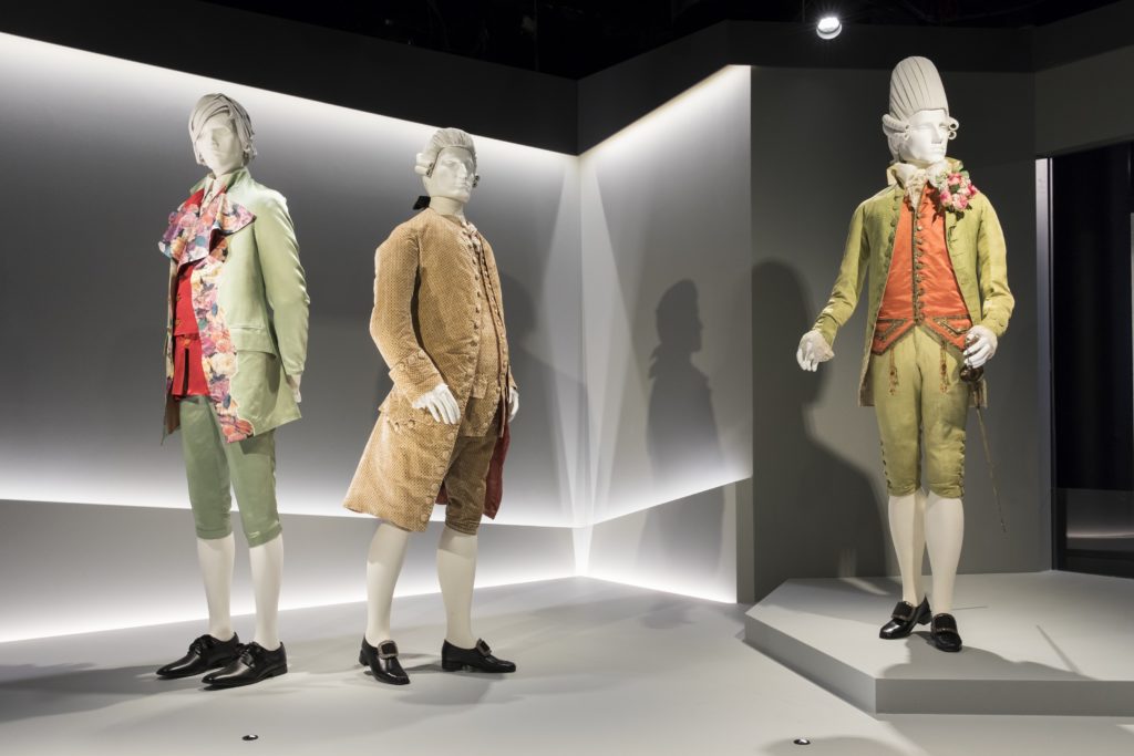 Photograph of the Macaroni Ensemble Suit on display